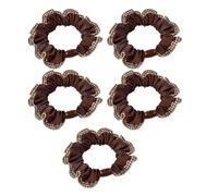 Scrunchies for Women, Double-Layer Plaid Lace Seaming High Elasticity Soft Fabric Non-Slip, for Ponytail Bun Half-Tie Daily Commute Date Coffee