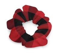 Scrunchies for Women Men Hair Ties Red Black Buffalo Check Plaid No Damage Scrunchy Hair Bands All Day Comfort Stylish for All Hair Types