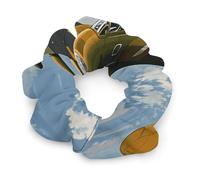 Scrunchies for Women Men Hair Ties World War 2 Aircraft Airplane No Damage Scrunchy Hair Bands All Day Comfort Stylish for All Hair Types