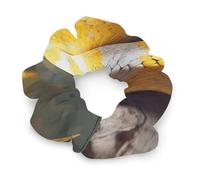 Scrunchies for Women Men Hair Ties Yellow And White Python No Damage Scrunchy Hair Bands All Day Comfort Stylish for All Hair Types