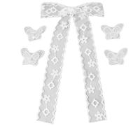Scrunchies Hair Bows Hair Clip White Hairpin Ponytail Holder Metal Clips Hair Bows For Women