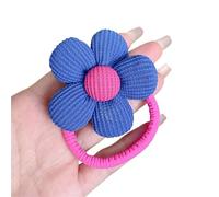 Scrunchies High Elastic Flower Hair Rope Tie No Harm Loop 3D Cartoon Ponytail Korean Headband For Meatball Head(Blue)