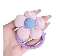 Scrunchies High Elastic Flower Hair Rope Tie No Harm Loop 3D Cartoon Ponytail Korean Headband For Meatball Head(Pink)