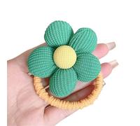 Scrunchies High Elastic Flower Hair Rope Tie No Harm Loop 3D Cartoon Ponytail Korean Headband For Meatball Head(Green)