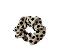 Scrunchies Leopard Fabric Scrunchies Elastic Hair Bands Women Girls Corduroy Dot Zebra Ponytail Holder Ties For the woman(Dot beige)
