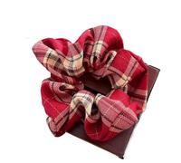 Scrunchies Red Lace Check Large Scrunchie Women's Superior Year's Vibe Korean Headwear Hair Accessories For Girls For the woman(Color1)