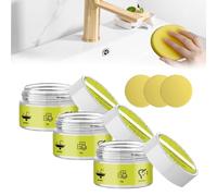 Scrurbology Cleaning Stone, Scrubology Stone Cleaner with Power Sponge - All Purpose Cleaner Multi Surface Cleaner, Chemical-Free Shine on Kitchen, Bathroom, And All Home Surfaces (3, Yellow)