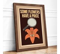 Scrutiny of Flowers Vintage Framed Wall Art Print A3 (42×29.7cm) Walnut, Wall Decor for Living Room, Bedroom, Office & Home, Ready to Hang, Art Gift