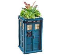 SCS Direct Doctor Who Tardis Indoor Planter for Real or Faux Plants & Succulents - 6" Ceramic - Great Dr. Who Decor for Home, Desk & Office - Officially Licensed - New Season Gift for Teens & Adults