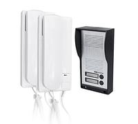 SCS Sentinel - PAF0007 - Audio wired door intercom for 2 apartments - Door intercom with connection cable - 2 handsets, 1 door station, 2 power supplies - AudioKit Duo