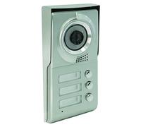 SCS Sentinel - PMP0011-3 Button Street Plate for 4-Wire Collective Video Intercom - For Small Building or Residence 3 Housing - Aluminium Front - 110° Viewing Angle - Label Holder - 3B1