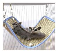 SCSFCVIUS Sugar Glider Cage Hanging Hammock - Small Pet Hanging Summer Cool Sleeping Rattan Mat Small Animal Cooling Hammock for Ferret Squirrel Rat Chinchilla Guinea Pig Rat (M)
