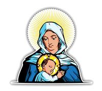 SCSHY Car Sticker 13.5Cm*12.7Cm Mother Mary With Jesus Christ Religion Pvc Motorcycle Car Sticker