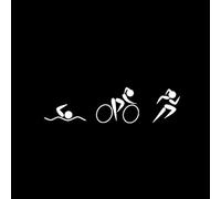 SCSHY Car Sticker 14.6 * 3.9Cm Cute Girls Triathlon Car Stickers Reflectivevinyl Decals Cartoon Images Black/Silver