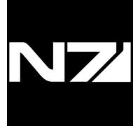 SCSHY Car Sticker 15X4.9Cm Mass Effect N7 Adhesive Originality Car Sticker Vinyl Decal Black/Silver Car-Styling