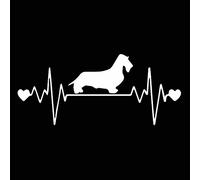 SCSHY Car Sticker 17.2X7.5Cm Wirehaired Dachshund Lifeline Car Sticker Dachshund Heartbeat Dog Vinyl Decal Black/Silver
