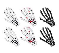 SCSpecial 3 Pairs Korean Style Gothic Skeleton Hands Bone Hair Clips - Black, White and White bloody Fashion Punk Rock Devil Claw Alligator Barrettes Women Girls Hair Accessories
