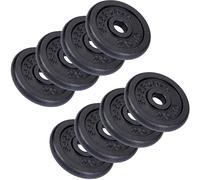 ScSPORTS® Training Plate - 2/4/5/10/15/20 kg Set, Heavy Duty Cast Iron Discs, Ø 30/31 mm, Floor-Friendly, Black - Barbell Weight Plate, Dumbbell Disc, Fitness, Powerlifting…