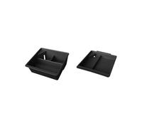 SCSTHRCRA For P&orsche For Cayenne 2024 2025 Car Center Console Upper Lower Storage Box Tray Central Armrest Organizer Case Centre Console Organiser Storage(Black 2PCS)