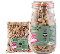 SCT Proper Pork Crackling 1.5L Glass Jar + 1.5L Refill Bundle - 11 Flavours Available - Keto, Gluten & Allergen Free, Low Carb, High Protein - Handmade in Britain (Sage & Onion)