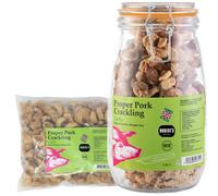 SCT Proper Pork Crackling 1.5L Glass Jar + 1.5L Refill Bundle - 11 Flavours Available - Keto, Gluten & Allergen Free, Low Carb, High Protein - Handmade in Britain (Garlic)