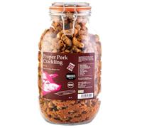 SCT Proper Pork Crackling 3L jar - Available in 9 Flavours - Keto, Gluten & Allergen Free, Low Carb, High Protein - Handmade in Britain with Family Recipe (BBQ)