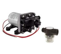 SCT Shurflo 12 Volt RV Water Pump 3.0 GPM - 4008-101-A65 / E65 & 1/2" | RV Plumbing & Camper Water Pump | Twist-On Optional Pipe Strainer Bundle | (Receive 1 Pump with Strainer)…