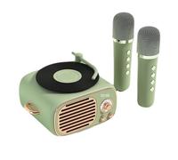 Sctecoau Old Fashioned Vintage A Small Bluetooth Speakers with Clock Portable Mini Bluetooth Speakers with Wireless Microphone C