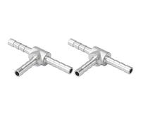 SCTIHWELIRE Brass Hose, Chrome-Plated Tee 3 Way Hose Barb Fitting 5/32" Barb Splicer Mender air hose repair kit for Pipe line Fuel Air Oil (1Pc)