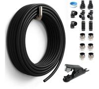 Sctihwelire PU Air Tubing Kit 4mm OD or 5/32in x 2.5mm ID - 32.8ft Black Flexible Hose with Push to Connect Fittings, Tube Cutter - Pneumatic Air Line Kit for Compressor, Air Tools, Laser Assist