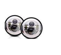 SCUASKJ 2x Car 7 Inch Led Headlight Hi/Low H4 Halo Angle Eyes DRL Headlamp For F 150 1976 For Mustang 1965-1978 Headlight(40w Halo Chrome)