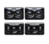 SCUASKJ DOT Approved 60w 4x6 Inch LED Headlights For H4651 H4652 H4656 H4666 H6545 For Mustang 1979-1986 For Probe 1993-1997 Headlight(Set1 black 4 Piece)