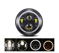 SCUASKJ For Nissan For Patrol Y60 For Safari For BENZ-G55 7'' LED DRL Headlight 45w 4x4 7inch Round Halo Headlights 7" LED Headlamp With/no Amber Turn Signal Headlight(1 Piece halo black)