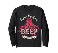 Scuba Born to Dive Deep Into The Sea Octopus Diver Helmet Long Sleeve T-Shirt