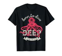 Scuba Born to Dive Deep Into The Sea Octopus Diver Helmet T-Shirt