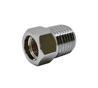 Scuba Choice Diving Brass Adapter, Female 3/8-24 to Male 1/4" NPT - Durable Silver Threaded Connector for Scuba Gear, Regulators, Hoses, Dive Equipment and Accessories