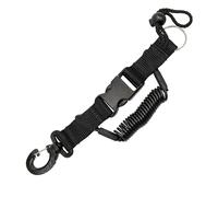 Scuba Choice SCPY-07 Diving Dive Black Snappy Coil Camera Lanyard Clip and Qb Buckles - Black, 1.3 mm
