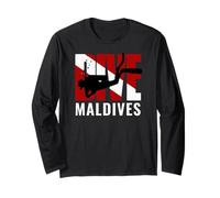 Scuba Dive Maldives Diver Down Flag Long Sleeve T-Shirt