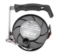 Scuba Dive Reel Diving Reel Snorkeling Reel with 150ft Orange Line Comfortable Handle Multi Purpose Safety Underwater BCD Cave Diving for Professional Recreational Divers ABS (Black)