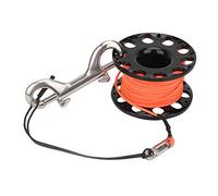 Scuba Dive Reel Scuba Diving Spool 30m Plastic Diving Spool Orange Line Diving Spool Reel, Stainless Steel Double End Snap Clip, Great for Cave Diving Technical Diving (black