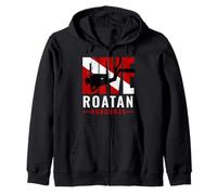 SCUBA Dive Roatan Honduras Diver Down Flag Zip Hoodie
