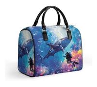 Scuba Diver And Whale Shark Swim Together Small Travel Duffel Tote Bag Handbag Purse for Office Work Nurse Teacher 15 Liters