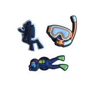 Scuba Diver Clog Charm - Diving Shoe Charms, Snorkelling Charms for Clogs & Bracelets, 3 Pack