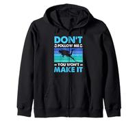 Scuba Diver Don't Follow Me Funny Diving Quote Graphic Zip Hoodie