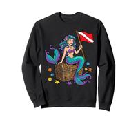 Scuba Diver Down Flag Mermaid Treasure Chest Ocean Diving Sweatshirt