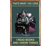Scuba Diver Hat?¡¥S What I Do I Dive I Read Books and I Know Things Poster Wall Art Decoration Metal Plaque Poster Metal Sign 8X12 inches