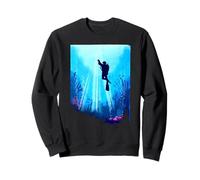 Scuba Diver Ocean Scene Underwater Reef Silhouette Sweatshirt