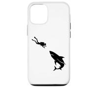 Scuba Diver Shark Encounter Sea Exploring Ocean Life Diving Case for iPhone 12/12 Pro