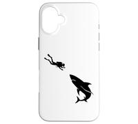 Scuba Diver Shark Encounter Sea Exploring Ocean Life Diving Case for iPhone 16 Plus