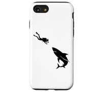 Scuba Diver Shark Encounter Sea Exploring Ocean Life Diving Case for iPhone SE (2020) / 7/8